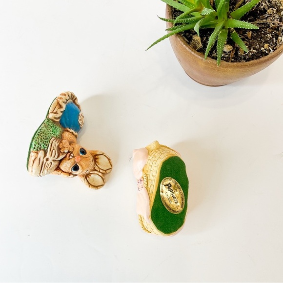 Vintage Pepiware Pen Delfin 1970s Charming Bunny Figurines Set - Blue and Pink - Picture 5 of 7